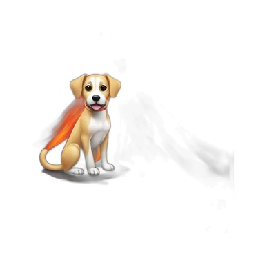 dog sitting on a volcano sticker