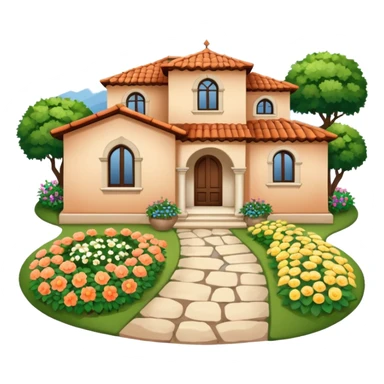 Mediterranean house with garden sticker