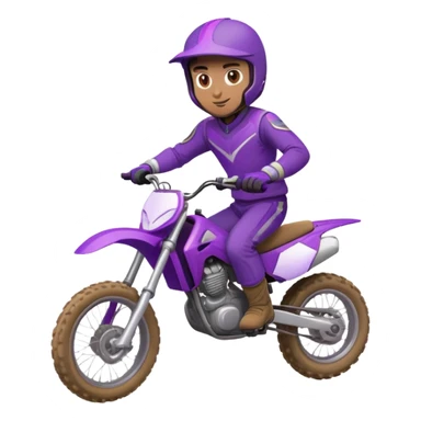 Guy riding dirt bike in purple gear  sticker