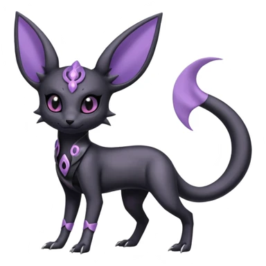 Shiny Dark Edgy Gothic Gloomy Futuristic Salandit-Umbreon-Espeon-Hybrid (Full body) sticker