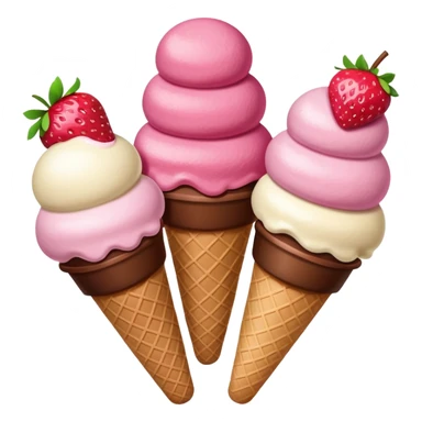 Neapolitan ice cream scoops sticker