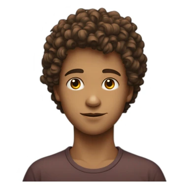 jeune garçon avec une tête carré et un peu de cheveux bouclés  sticker