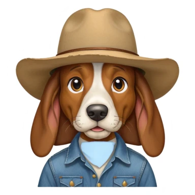 toothless hillbilly basset hound wearing a stetson sticker