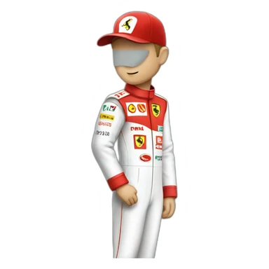 Michael Schumacher Ferrari suit waving sticker