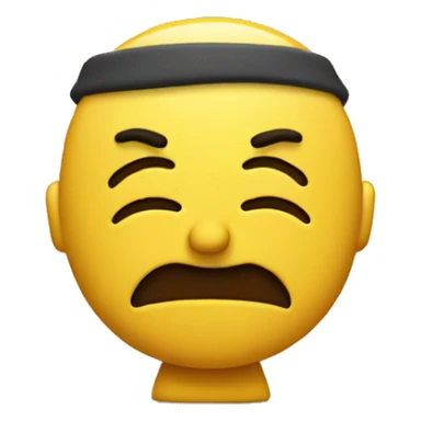Yellow face head emoji patiently waiting with hands folded sticker