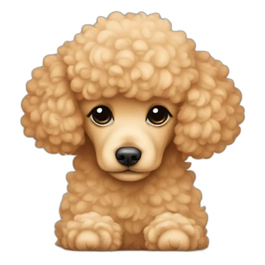apricot poodle asleep sticker