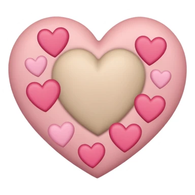 Soft beige heart with other hearts around it sticker