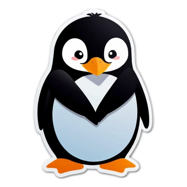 Pinguin cuddling sticker