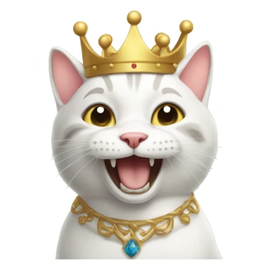 happy cat with crown sticker