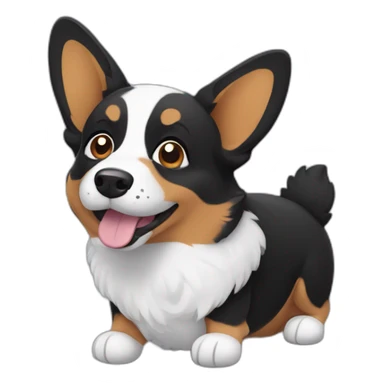 black corgi lying sticker