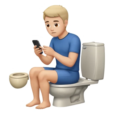 Mann während dem kacken am handy sticker