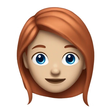 A girl with red hair smiling blue eyes skin color pale sticker