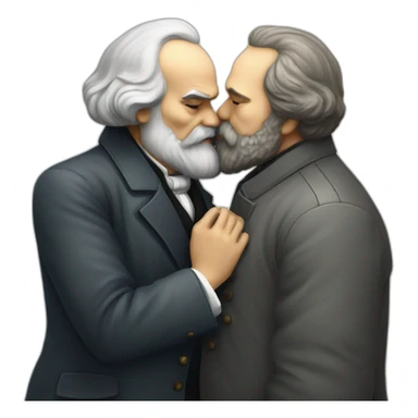 karl marx kissing lenin sticker