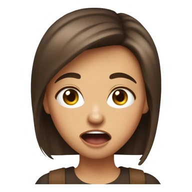 A girl with brown hair who sticks her tongue out and is a little angry while she does it  sticker