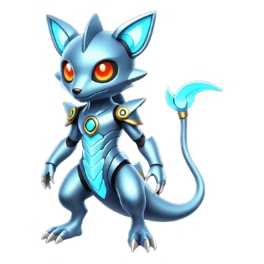 Modern Cyber Lombax-Fakémon-creature, full body sticker