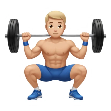white man doing squat workout sticker