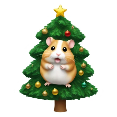 Hamster christmas tree sticker