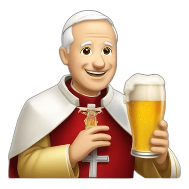 le pape qui boit une bierre sticker