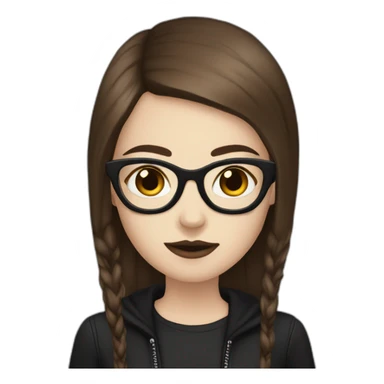 Tall-white-goth-girl-brown-hair-with-glasses sticker