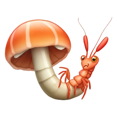 shrimp eating mushroom sticker