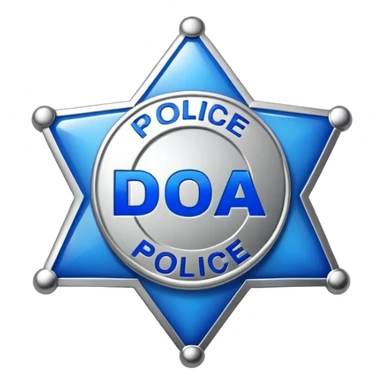 generate me an emoji saying DOA it's like the police but better sticker