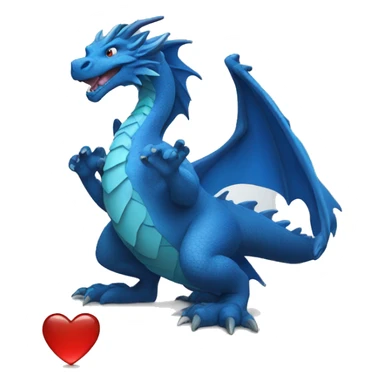 The blue dragon shows a heart with his hands sticker