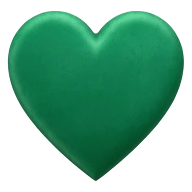 heart with a velvet texture and emerald trim sticker