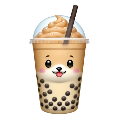 Michi pinguino bebiendo bubble tea sticker