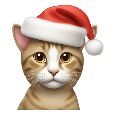 Cat wearing a Christmas hat sticker