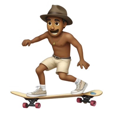 Indian jones riding a skateboard upside down in underwear sticker