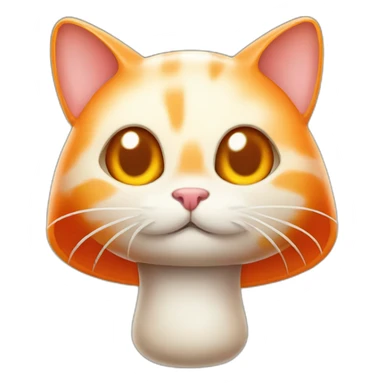 Cat orange mushroom sticker