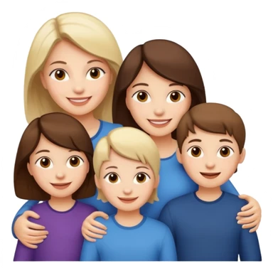 woman with 5 children sticker