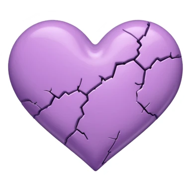 Broken purple heart showing pink in the crack sticker
