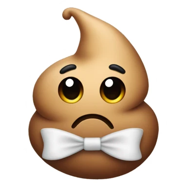 poop with hair and a bow sticker