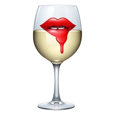 Wine glass with kiss on it sticker