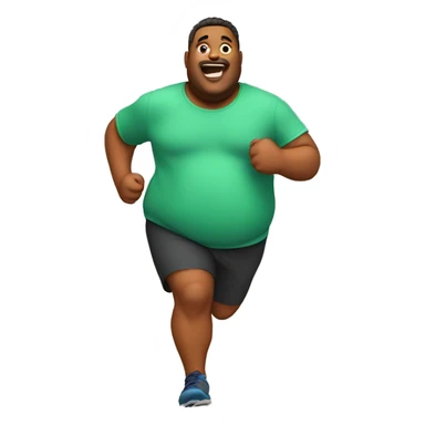 Fat guy running sticker