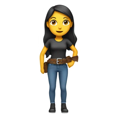 girl holding belt in her hand  sticker