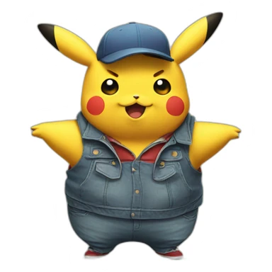 Fat Pikachu with clothes  sticker