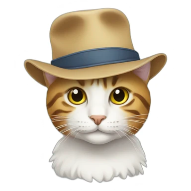 Travel cat with hat sticker