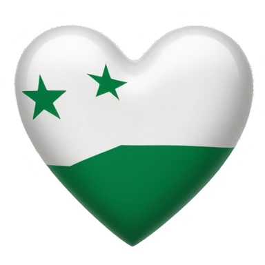 White and green heart with Pakistan flag  sticker