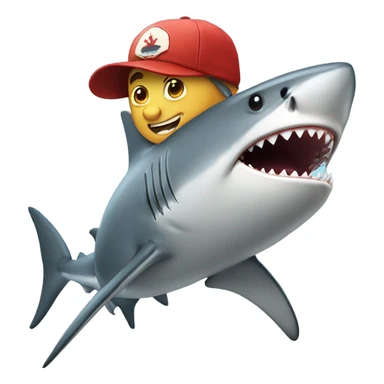 Shark with cap sticker