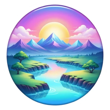 Epic divine legendary complex detailed iridescent gradients aesthetic-scenery sticker