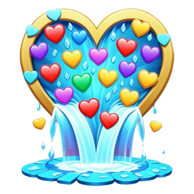 heart shaped - watterfall with casino chips sticker