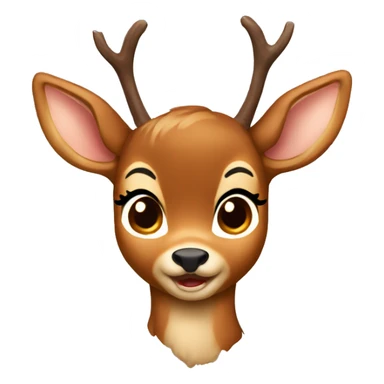 bambi deer brown bow  sticker