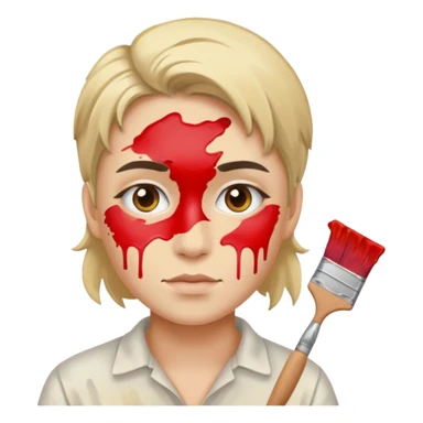 Painter with Paint Stained Face sticker