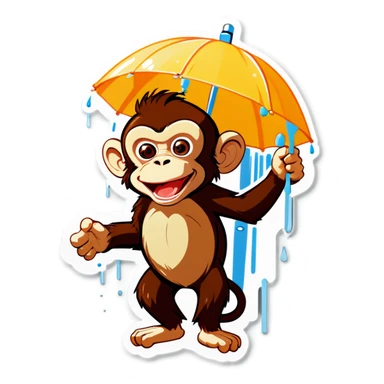 Monkey in a shower sticker