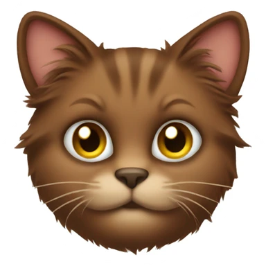 fuzzy brown cat sticker
