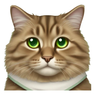 Brown Siberian cat with green eyes dressed as obi wan kenobi  sticker
