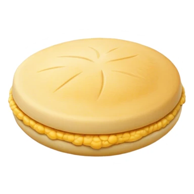 Cinematic Realistic image of a simple, single Colombian arepa, rendered with soft, golden cornmeal textures and delicate, crispy edges, set on a neutral background with gentle, natural lighting that highlights its traditional, comforting simplicity. sticker