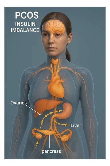 Donna con insulina fuori controllo  in 3D immagine medica donna pcos sticker